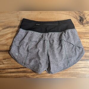 lululemon athletica Women's Heathered Gray and Black Athletic Shorts
